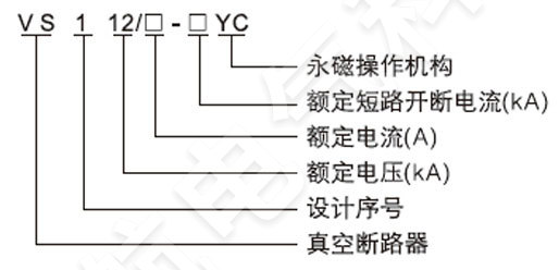 VS1-12永磁戶內固封高壓真空斷路器型號含義